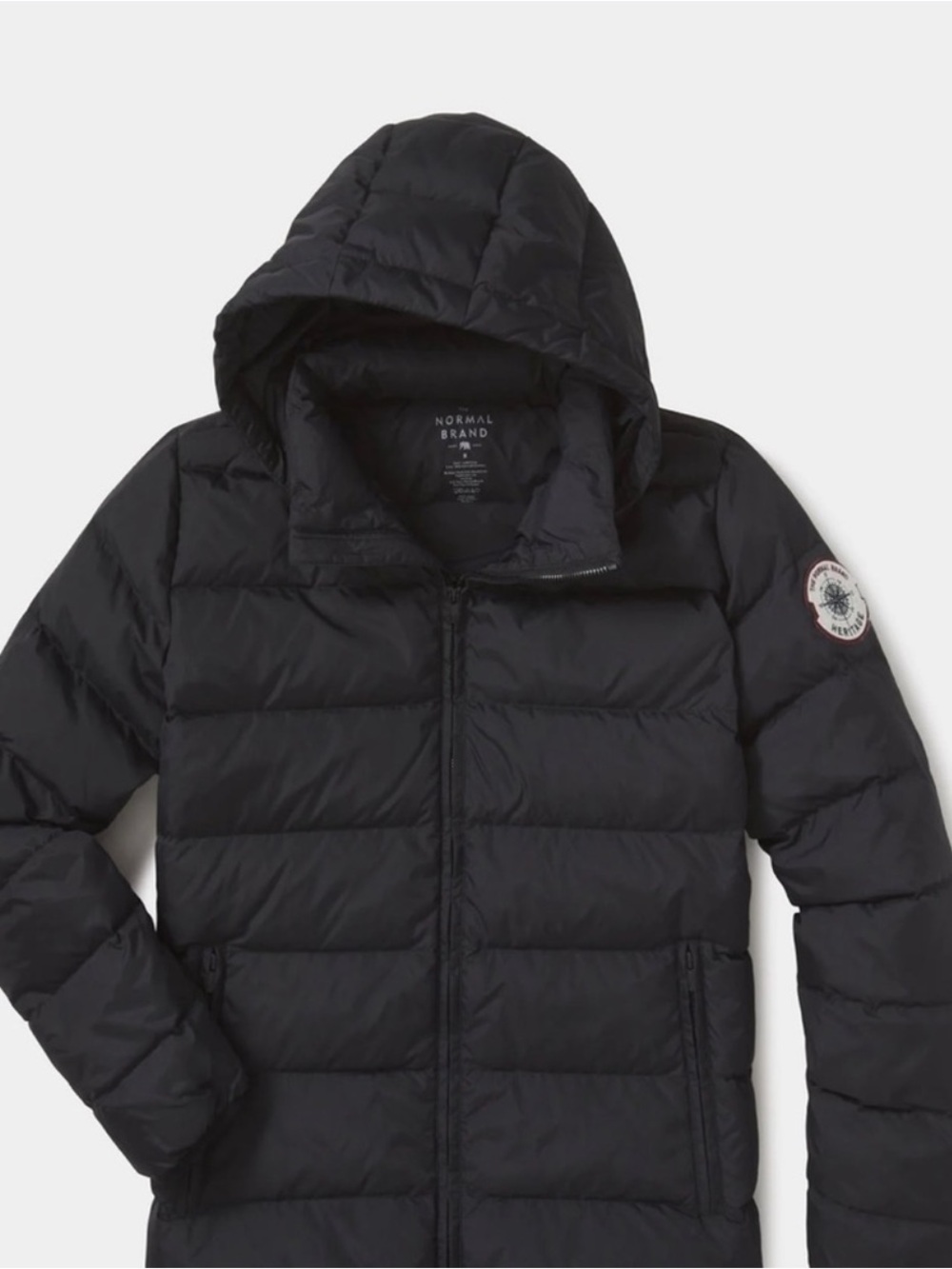 The Normal Brand Navy Compass Puffer Jacket